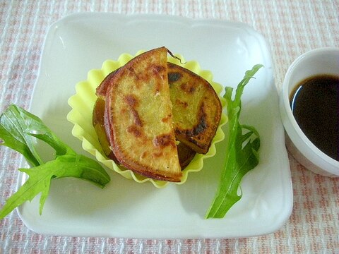 お弁当に！こんがりサツマイモのソース味